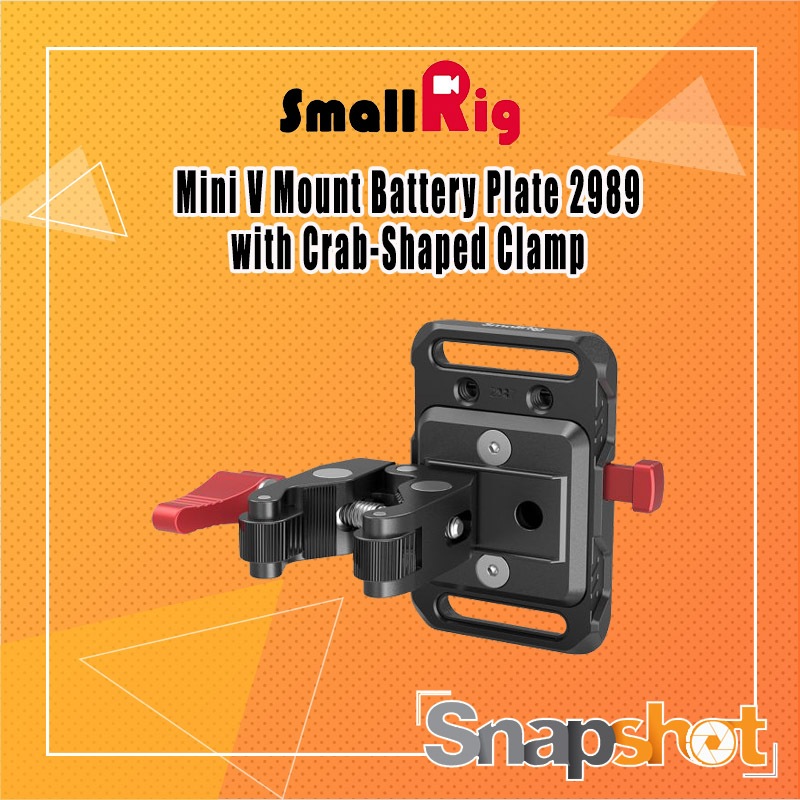 SmallRig 2989 Mini V Mount Battery Plate with Crab-Shaped Clamp