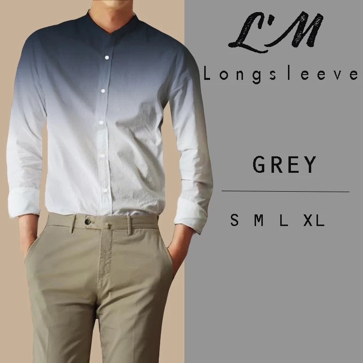[เหลือ157฿ใส่โค้ดส่วนลด LMOF5PER ] 7สี!!! เกาหลีฝุดๆ เสื้อเชิ้ตผู้ชาย คอจีนแขนยาว ไล่สี L'M men's style