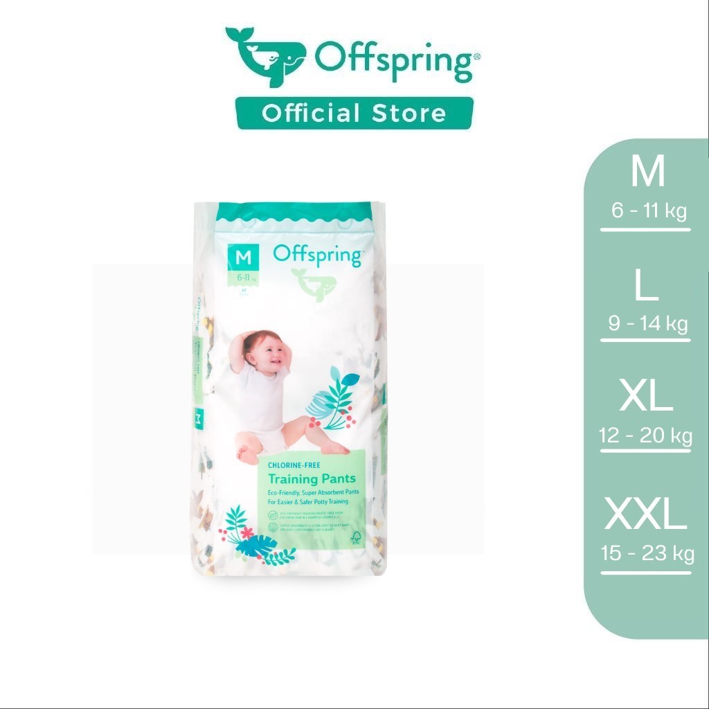 Offspring Fashion Pants แบบกางเกง ไซส์ M(42ชิ้น)/L(36ชิ้น)/XL(30ชิ้น)/XXL(24ชิ้น) ผ้าอ้อมเด็ก แพมเพิส ซึมซับดีเยี่ยม