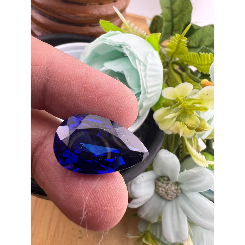 Lab Tanzanite 13 carats 12x19mm 1 pieces