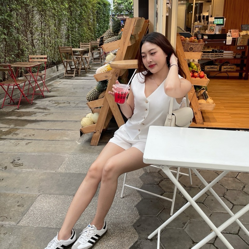 Cicishop(5102)ชุด Set เสื้อกั๊กแขนกุด+กางเกงขาสั้น ผ้าดีใส่สบาย ลุคสาวเท่ห์ควรมี ราคา ถูกที่สุด ดีลบีเคเค แกลเลอรีภาพที่ 4