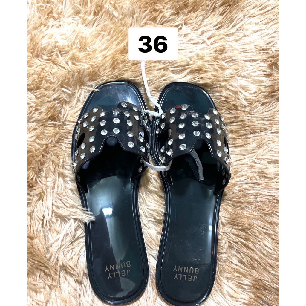JELLY BUNNY รองเท้าแตะผู้หญิง Size 36 สีดำ