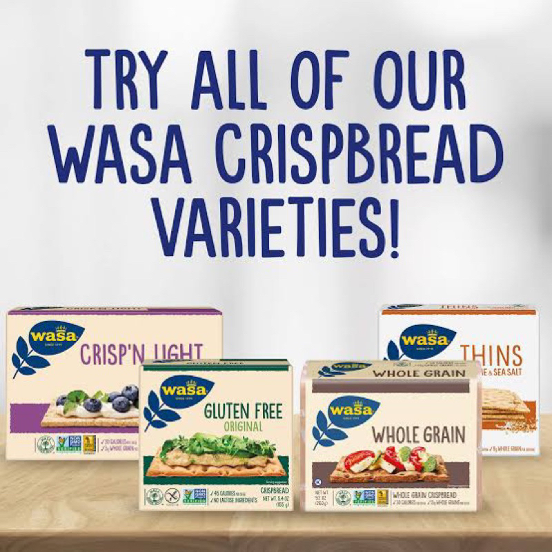 W Wasa krispbread / cream cheese & chives /fit ขนมปังกรอบ และแบบไส้ครีมชีส นำเข้า