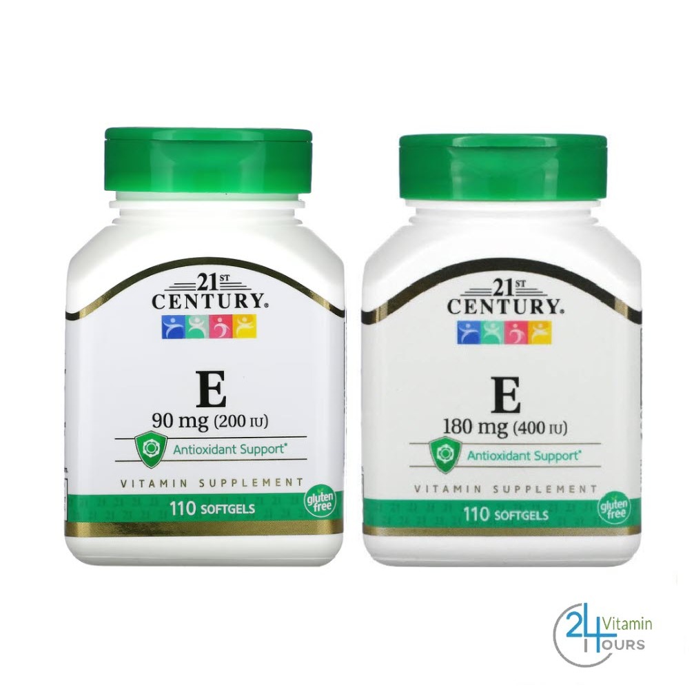 < พร้อมส่ง  > 21st Century, Vitamin E, ขนาด 90 mg และ  180 mg , 110 เม็ดเจล - วิตามิน อี ลดริ้วรอย ต้านอนุมูลอิสระ