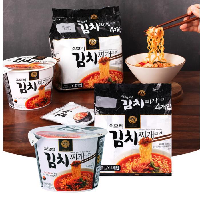 (แบบถ้วย)โอโมริ มาม่าเกาหลี รามยอนรสแกงกิมจิ พร้อมกิมจิสด Omori Kimchi Steaw Ramen/Omori budae/Omori