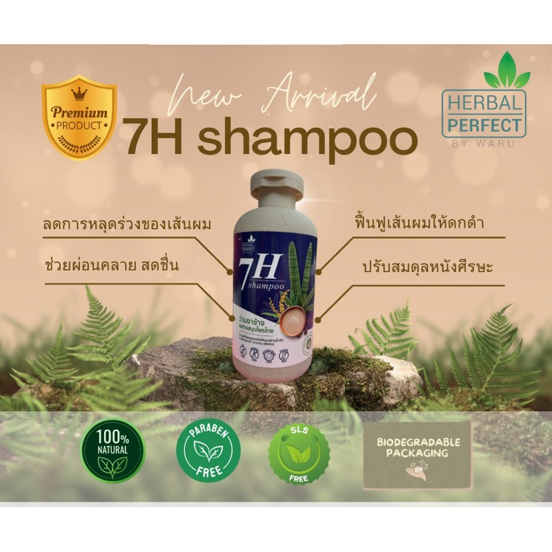 7H shampoo แชมพูว่านงาช้างผสานสมุนไพร 13 ชนิด