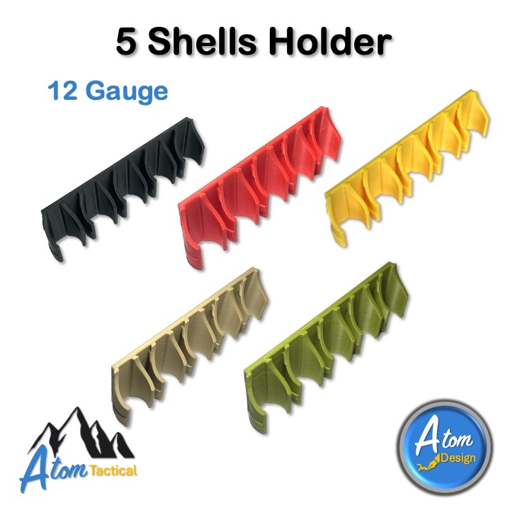 แผ่นติดตั้ง ขนาด 12 แบบ 5 ลูก ชนิดเทปกาว - 12G 5 Shells Mount with Tape [Atom Design]