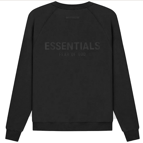 ESSENTIALS BACK LOGO EMBOSSED SWEATER (BLACK)