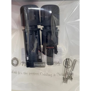 LINK DC MC4 Solar Plug TUV standard รหัส CB-1002A งานไฟฟ้า DC PV รองรับแรงดัน 1500V-30A สีดำ กันน้ำ มาตรฐาน IP68