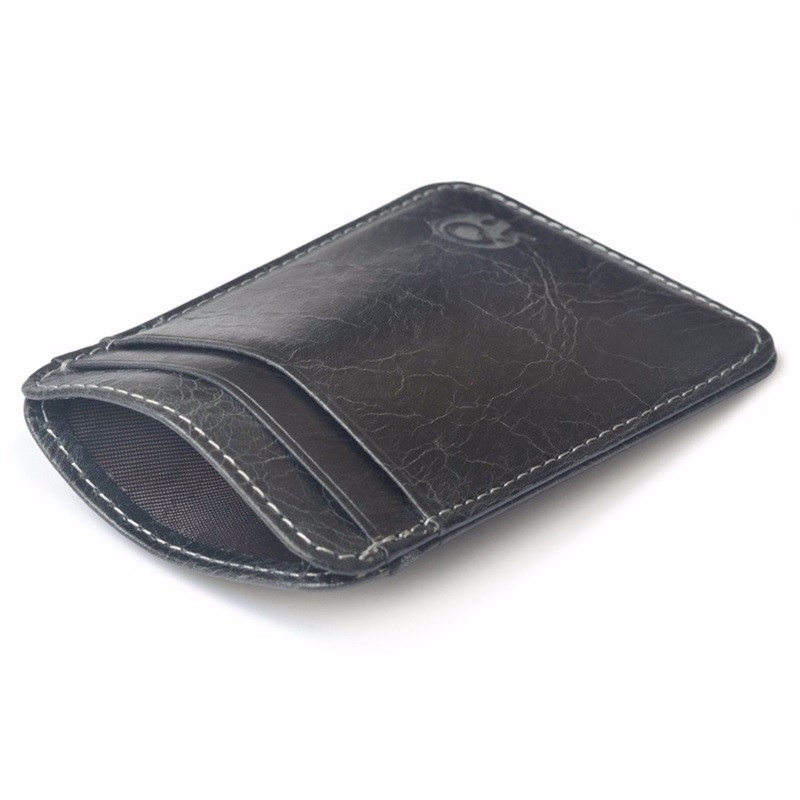 Fin1 พร้อมส่งด่วน กระเป๋าเงินหนังวัวแท้ แบบบาง Genuine Leather Card Slim Thin Wallet Elephant  1587 1486