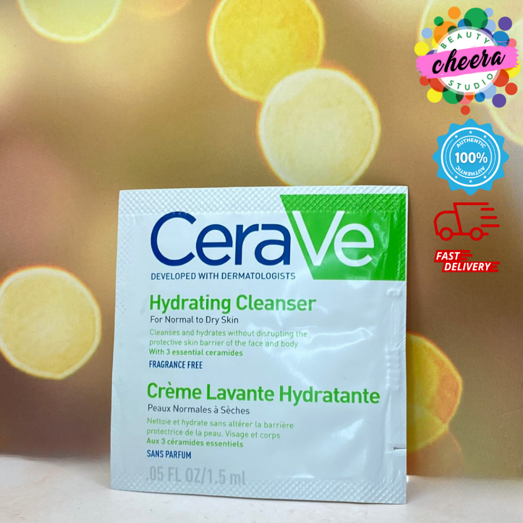 คลีนเซอร์ล้างหน้า Cerave Hydrating Cleanser Creme Larante Hydratante 1.5ml (สคบ.ไทย) ปีที่ผลิต 2023