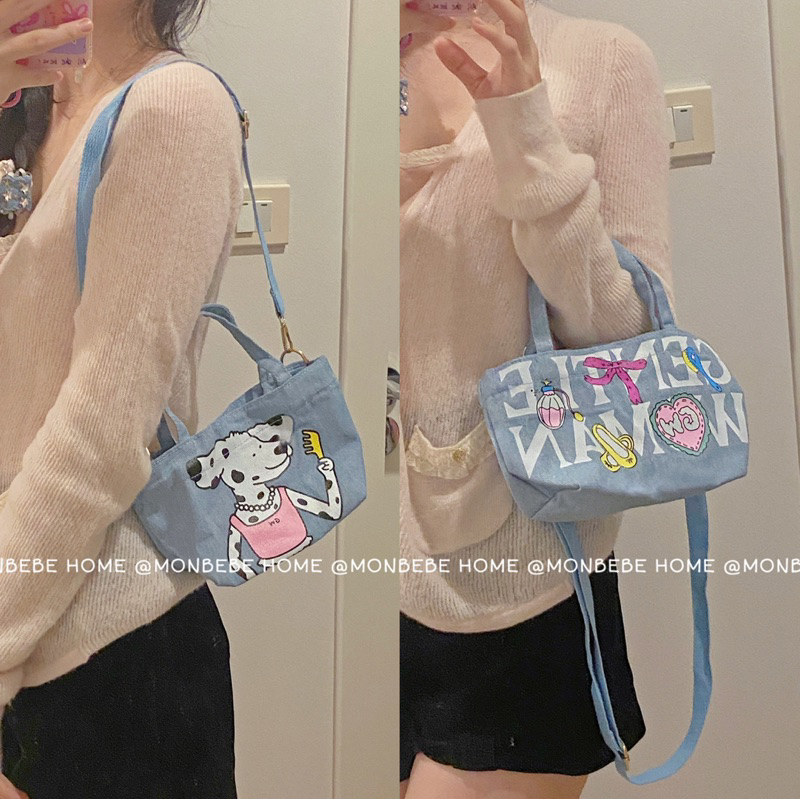 กระเป๋าสะพายข้าง กระเป๋าถือ gentel women น่ารัก แฟชั่นมาใหม่ ผ้าเดนิม พร้อมส่ง