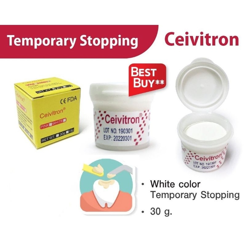Temporary StoppingCeivitron(E FDACeivit White colorTemporary Stopping30 g.