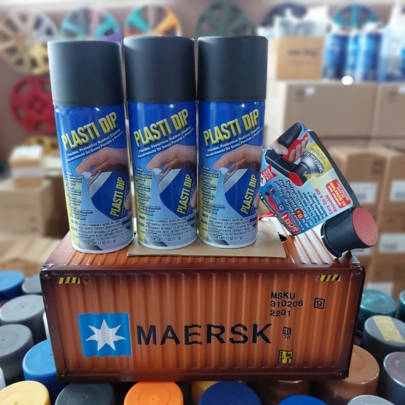 สีสเปรย์Plasti Dipดำด้านของแท้จากPerformix Made in USA 3pack+1Cangun หัวพ่นและเนื้อสีสูตรใหม่2026พ่นได้เนียนละเอียด