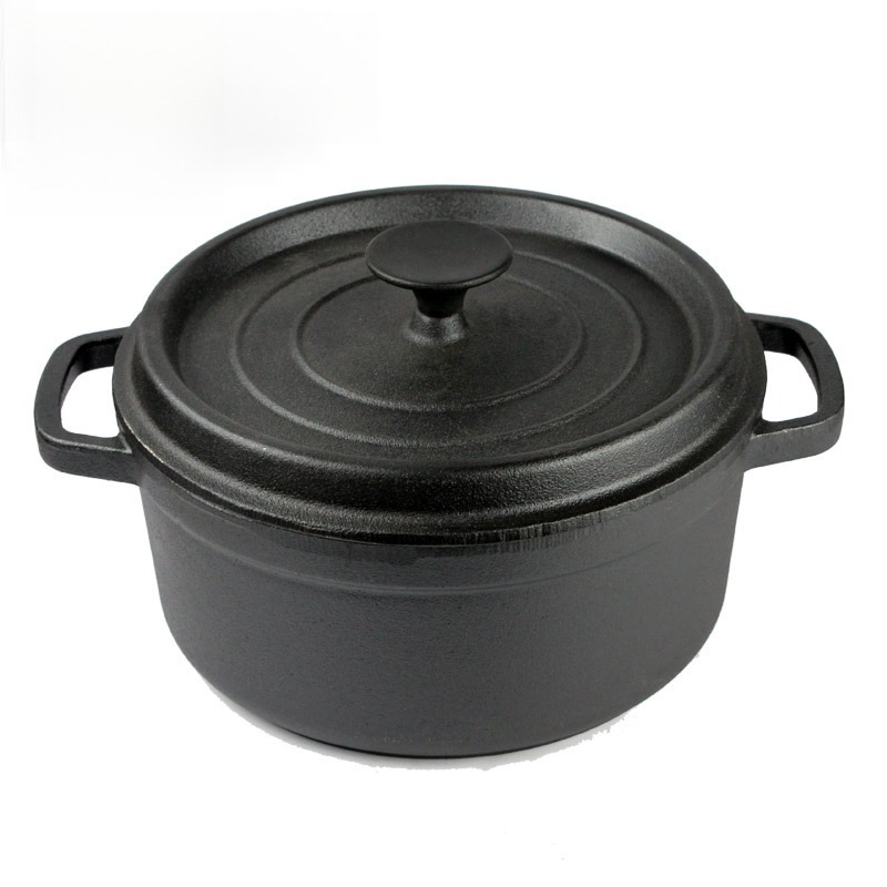 Cast iron pot pot old-fashioned stir frying and stewing pot pig iron soup pot double ear soup pot multi-purpose pot