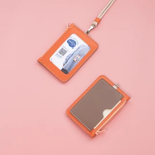 สลักชื่อฟรีTwelve ID Holder(DAY) ป้ายหนัง มีซิป ซองบัตรแบบคล้องคอ ที่ใส่บัตรพนักงาน ที่ใส่บัตรแขวนคอ