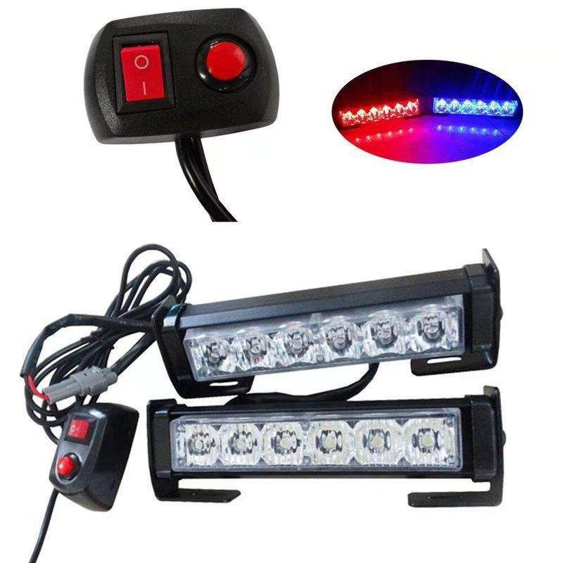 ไฟไซเรน LED รุ่น 206 2ช่อง 3W 12V มี4 สีให้เลือก สีแดง สีเหลือง สีแดง-น้ำเงิน แพ็ค 2ชิ้น