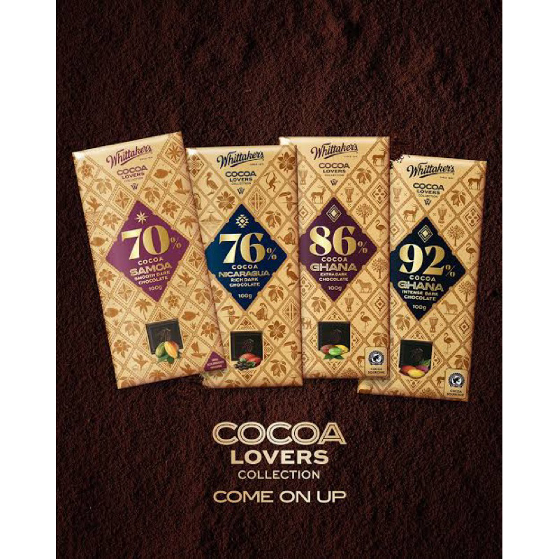 Whittaker’s dark chocolate 100g. 70% / 86%  / 92% ดาร์กช็อกโกแลตนำเข้าจากนิวซีแลนด์🇳🇿