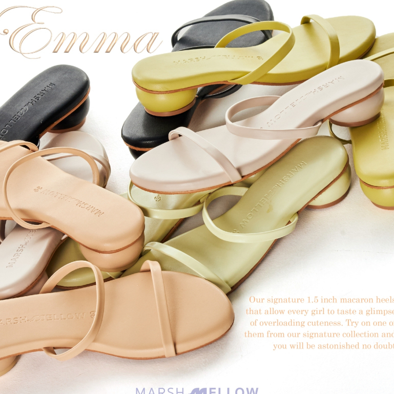 EMMA - MARSHMELLOW ปรับคุณภาพรองเท้าส้นสูงมาการองสูง 1.5 นิ้ว