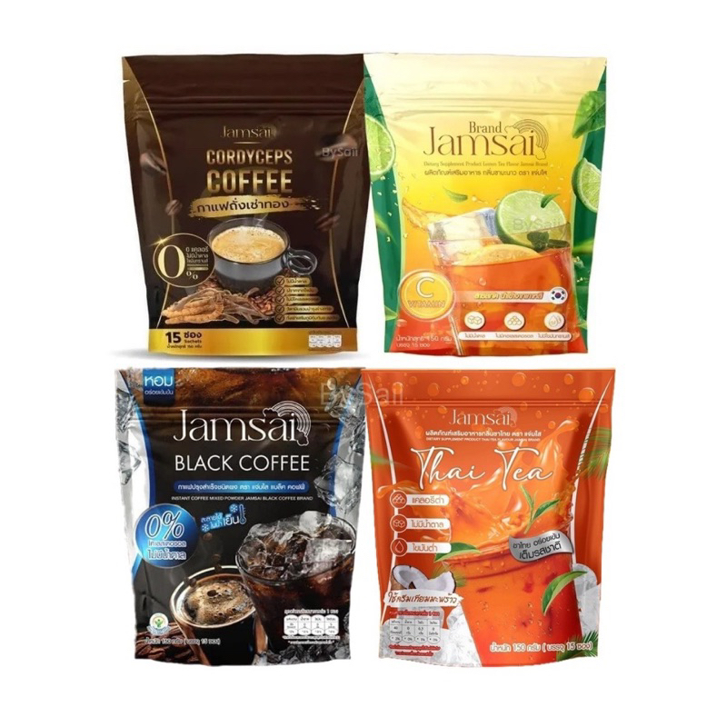 (1ห่อ) แจ่มใส กาแฟ / ชามะนาว / ชาไทย JAMSAI Coffee / Lemon Tea[ขนาด 150g]
