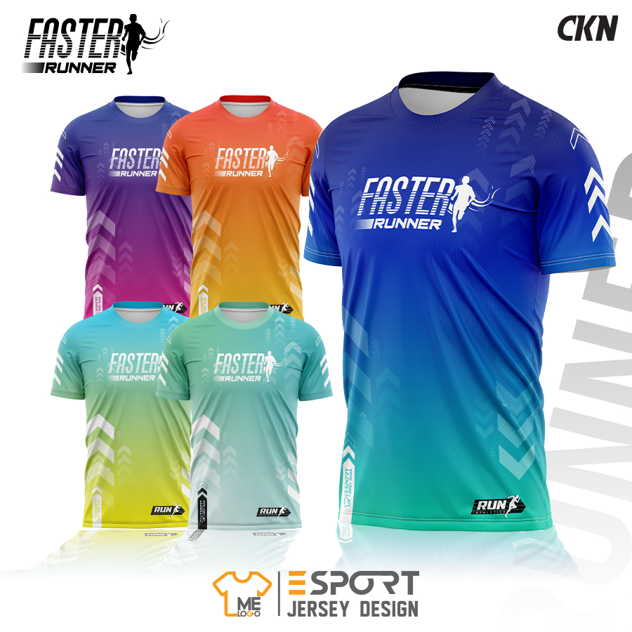 เสื้อวิ่ง CKN.03-CKN.07 กีฬาผู้ชาย ผู้หญิง พิมพ์ลายทั้งตัว ใส่ออกกำลังกาย เบาสบายระบายอากาศ