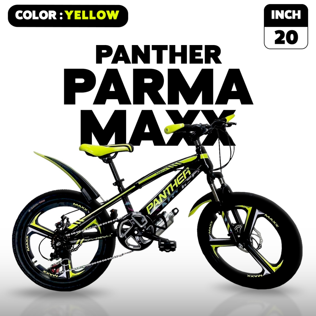 รถจักรยานเสือภูเขา Panther รุ่น Parma Maxx 20นิ้ว 7Sp. แถมกระบอกน้ำ+ขากระติก แถมไฟหน้า-ท้าย (มีจัดส่งพร้อมขี่+รับประกัน)