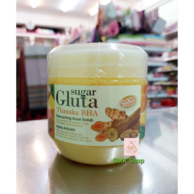 สครับทานาคา ครีมมี่ ฮาโมนี่ ( Sugar Gluta Thanaka BHA Retouching Acne Scrub)