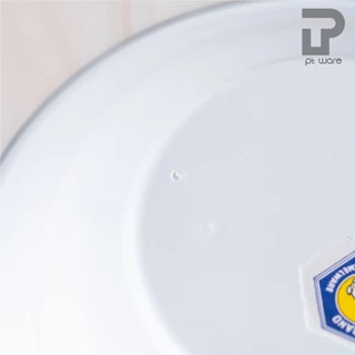 [[[ยกโหล]]] ชามเคลือบ ชามสังกะสีเคลือบ ชามเคลือบ สีขาว ตรากระต่าย ขนาด 12-26 ซม.