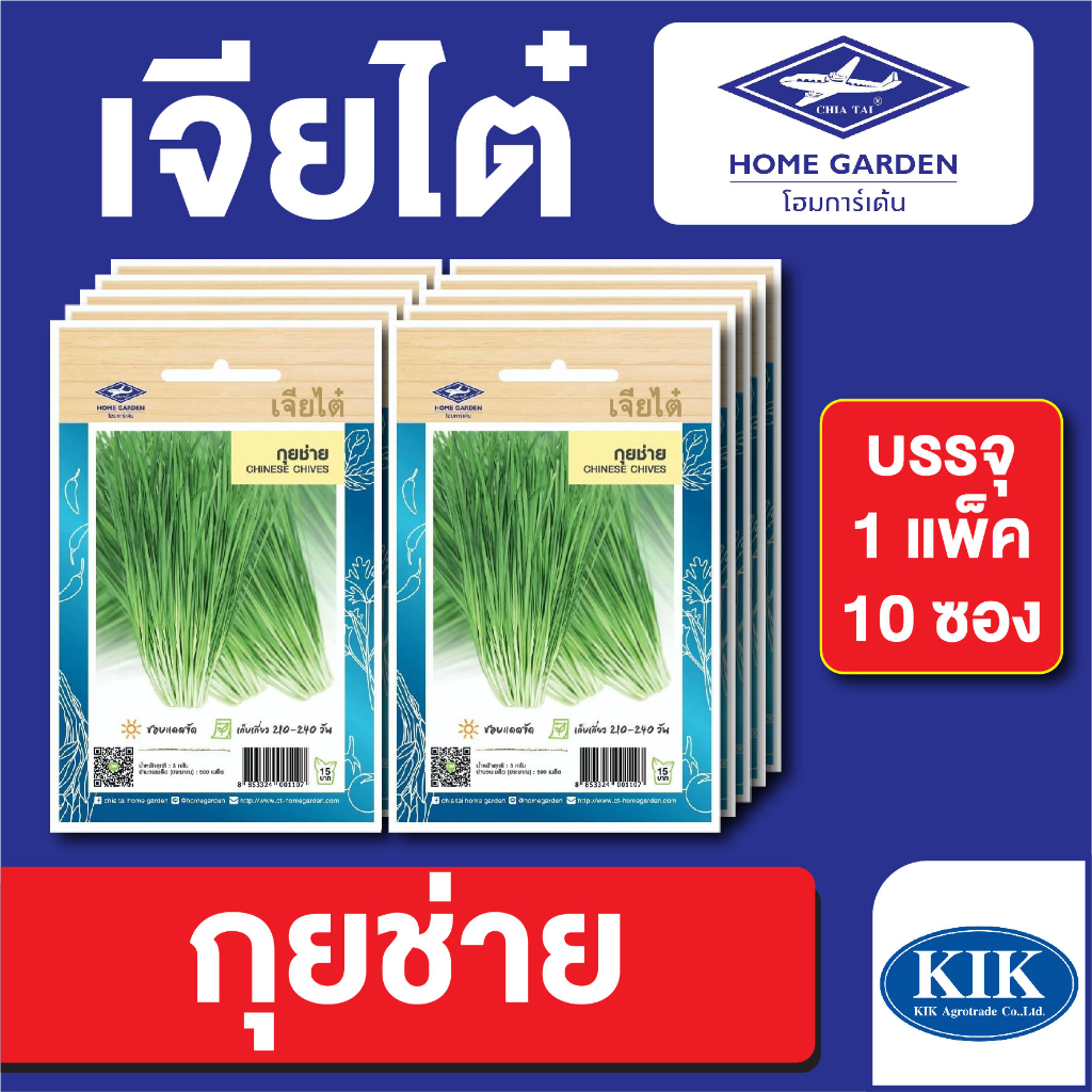 ผักซอง เจียไต๋ CT15 กุยช่าย  เมล็ดพันธุ์ แพ็คละ 10 ซอง