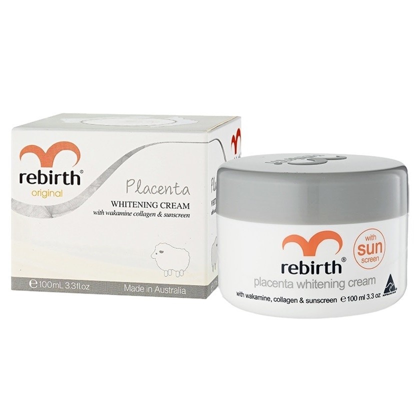 ของแท้🇦🇺 Rebirth-Placenta Whitening Cream with Wakamine, Collagen & Sunscreen 100ml