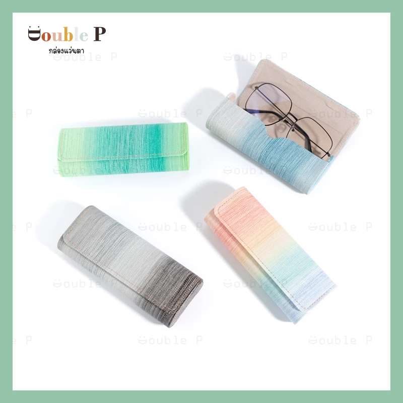 Double P กล่องแว่นตา VIII ทำจากหนัง ลวดลาย น่ารัก สีสันสดใส พกพาสะดวก กล่องที่ใส่แว่นตา
