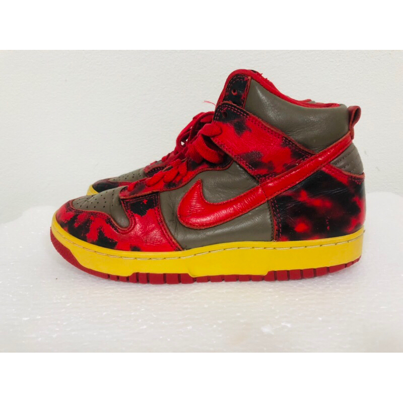 รองเท้าไนกี้ Nike Dunk Hight 1985 Red Acid Wash มือสอง