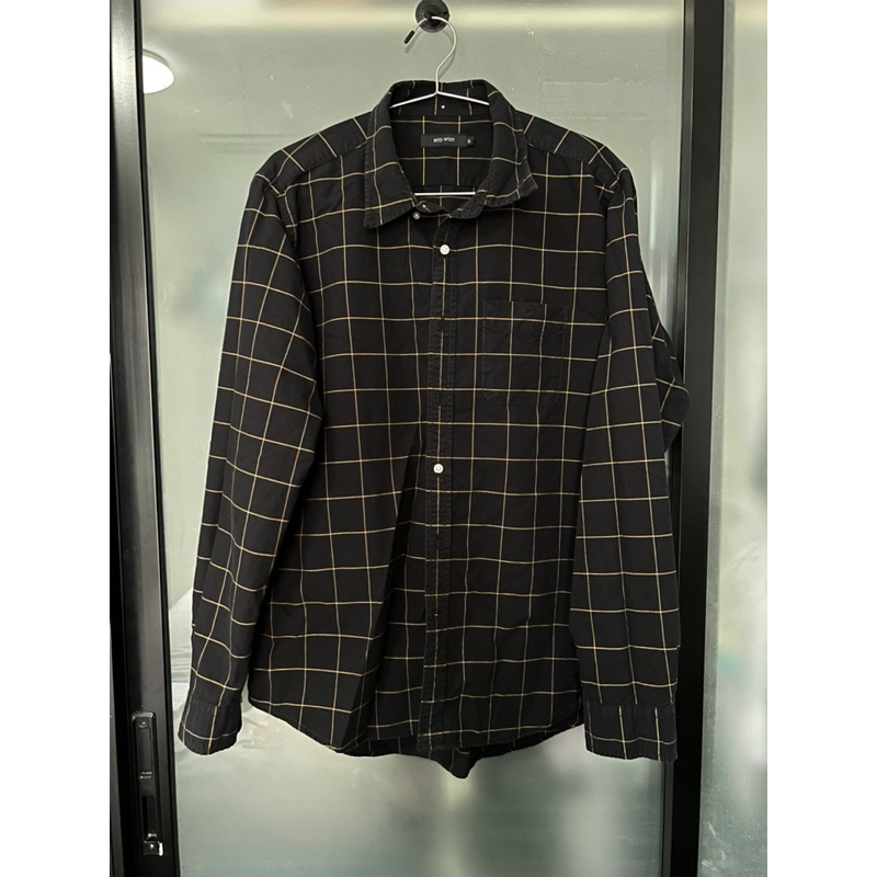 erawon เสื้อเชิ้ต สีดำ ตาราง (มือ2) - XL