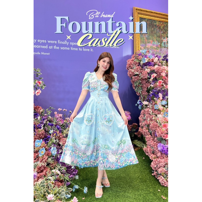 💎พร้อมส่ง💎BLT💕เดรสสีฟ้า Fountain Castle : Maxi Dress