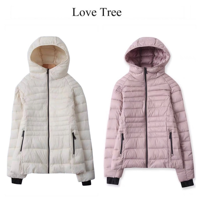เสื้อกันหนาว บุนวมอุ่น +ถุงใส่ Padded puffer jacketรุ่น Ultralight packable แบรนด์ LOVE TREE (WY1162)