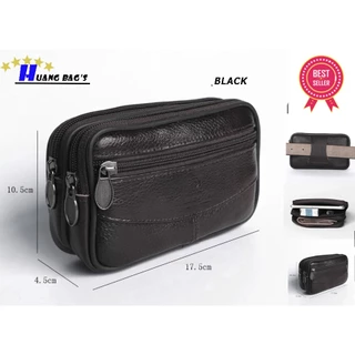 🅰 Huang Bag's Case 🅰 ซองหนังคาดเอว กระเป๋าหนัง ใส่มือถือ 🔷หนังแท้ ช่องเยอะ พร้อมส่งจากไทย✅