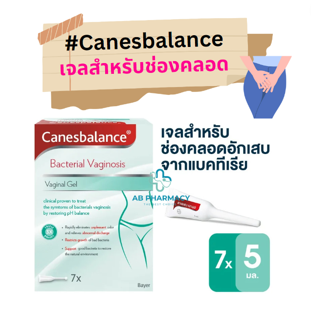 **ส่งจากร้านยา** Canesbalance คาเนสบาลานซ์ เจลสำหรับช่องคลอดอักเสบจากเชื้อแบคทีเรีย ลดกลิ่น ลดตกขาว และปรับสมดุลช่องคลอด