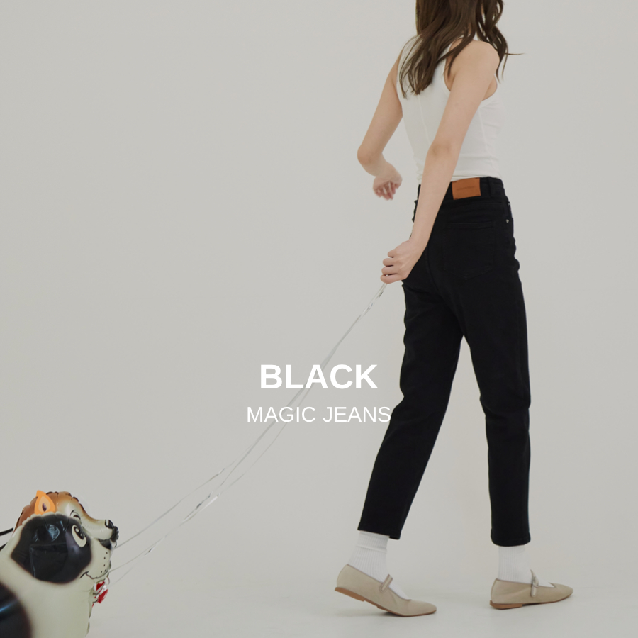 MAGIC JEANS ยีนส์วิเศษสี BLACK **แนะนำลด1-2ไซส์ และอ่านวิธีเลือกไซส์ก่อนสั่งซื้อ