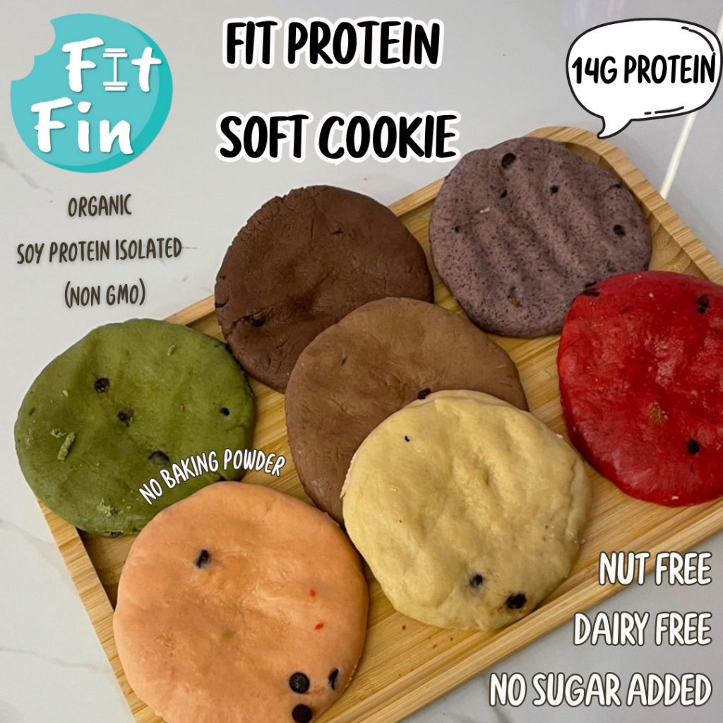 (อ่านก่อนสั่ง) Fit protein soft cookie คุกกี้โปรตีน สำหรับคนแพ้นม ไม่ใส่ผงฟู low carb low fat