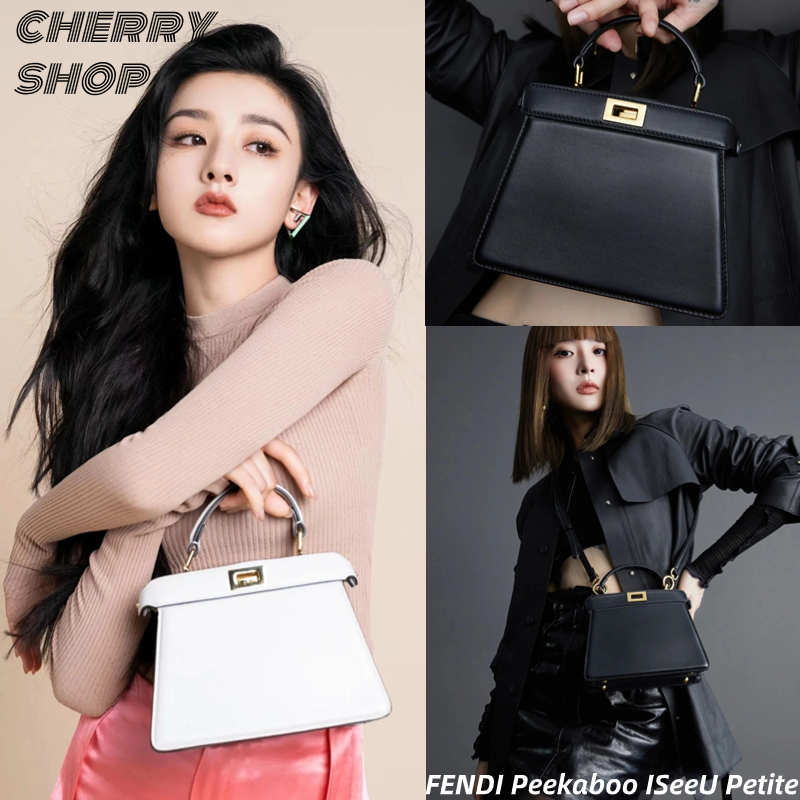 🍒เฟนดิ FENDI Peekaboo ISeeU Petite Bag🍒ของผู้หญิง กระเป๋าถือ🍒