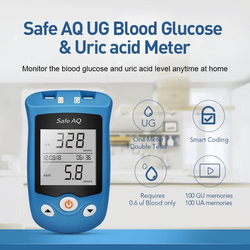 เครื่องวัดน้ำตาลและกรดยูริคยี่ห้อ Sinocare รุ่น Safe AQ UG 50 แถบ พร้อมเข็มและปากกา ราคา ถูกที่สุด ดีลบีเคเค แกลเลอรีภาพที่ 9