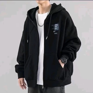 ⚡️ พร้อมส่ง⚡️เสื้อ​กัน​หนาว​ แขนยาว มีซิป มี​ฮู้ด ทรง​หลวม​ ใส่สบาย