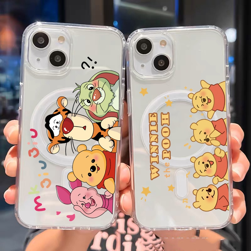 เคสชาร์จได้ เคสโทรศัพท์มือถือแม่เหล็ก ดคสลายการ์ตูน น่ารัก สําหรับไอโฟน15 สำหรับIPhone 14 13 12 11 15 pro max 7 plus
