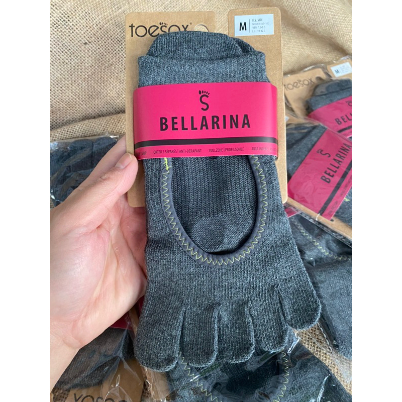 toesox bellarina full toe grip sock organic cotton