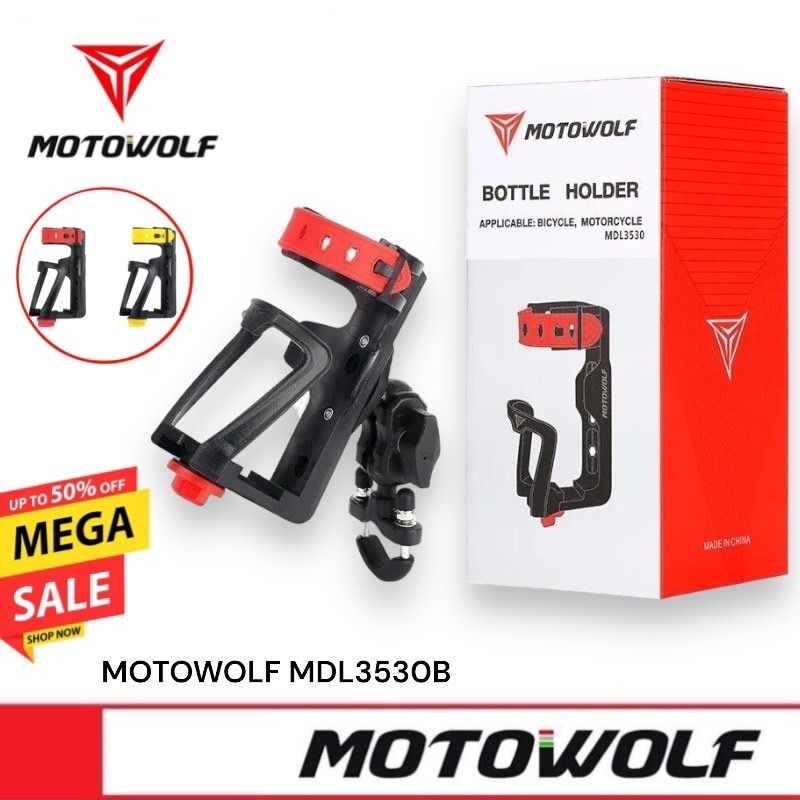 MOTOWOLF MDL 3530B ที่วางแก้วน้ำมอเตอร์ไซด์ ที่ใส่แก้วน้ำ ที่ใส่ขวดน้ำ ที่วางแก้วน้ำ