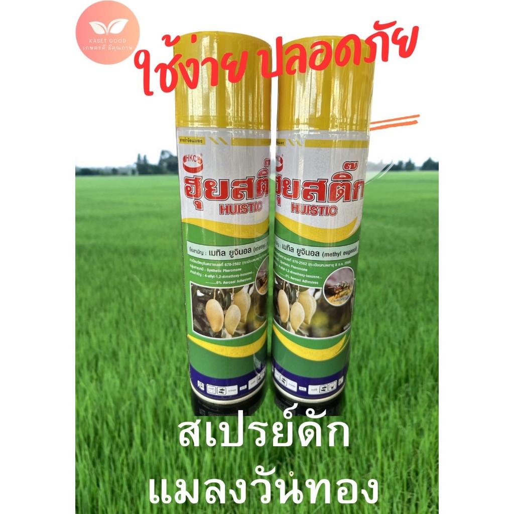 ฮุยสติ๊ก กำจัดแมลงวันทอง สารล่อแมลงวันสีทองในสวนผลไม้ ใช้งานง่ายแค่พ่นสเปรย์ ปลอดภัย