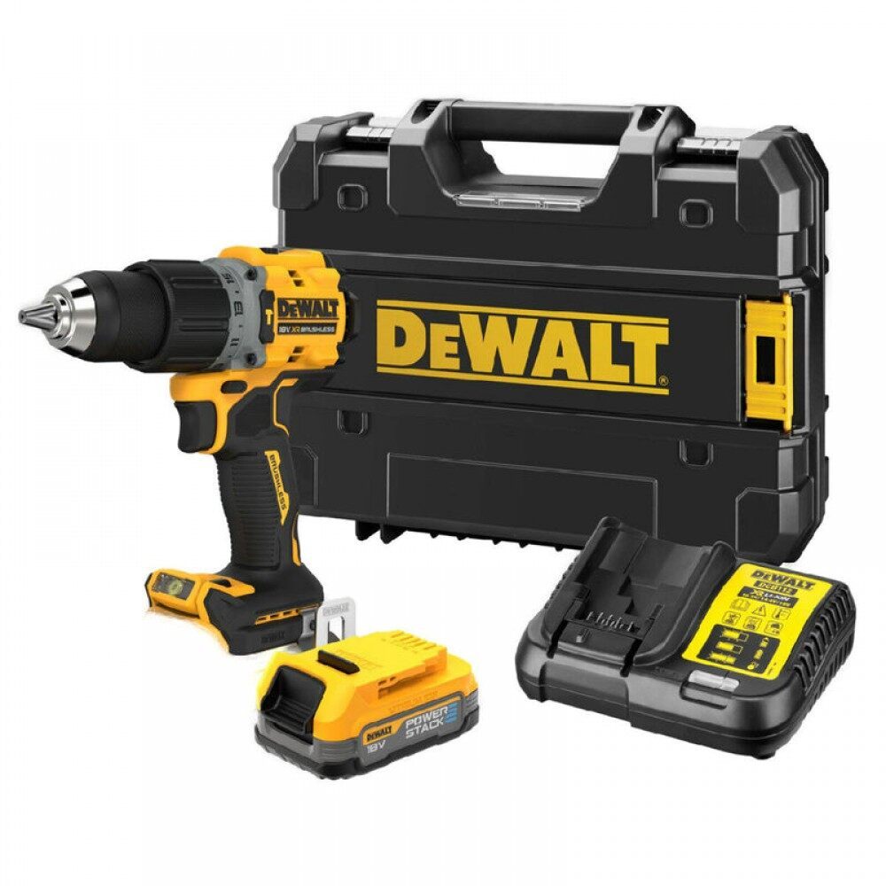 DEWALT 🇹🇭 สว่านกระแทกไร้สาย รุ่น DCD805E1T-B1 20V. (POWERSTACK 1.7ah) อุปกรณ์เครื่องมือช่าง งานช่าง 