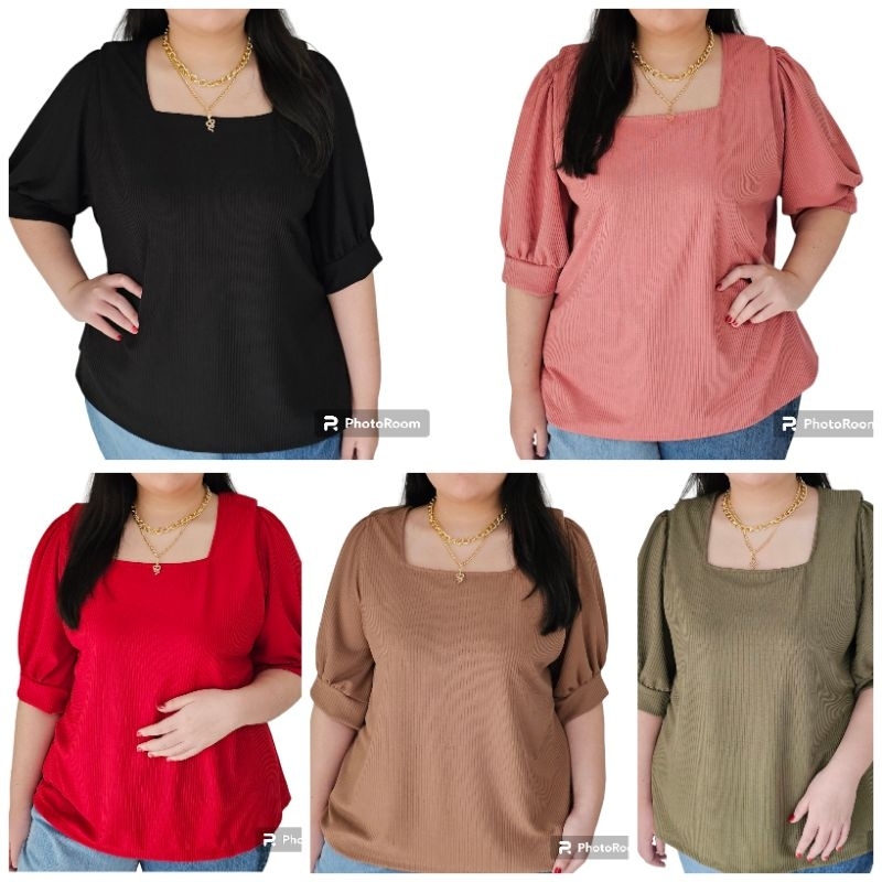 เสื้อคอเหลี่ยมไซส์ใหญ่ อก 56-60 นิ้ว