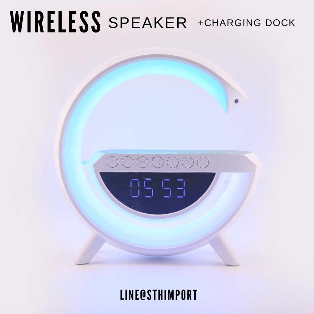 สินค้าพร้อมส่ง ลำโพงบลูทูธ Bluetooth speaker ลำโพง+แท่ชาร์จไร้สาย รุ่นBT3401 นาฬิกาปลุก