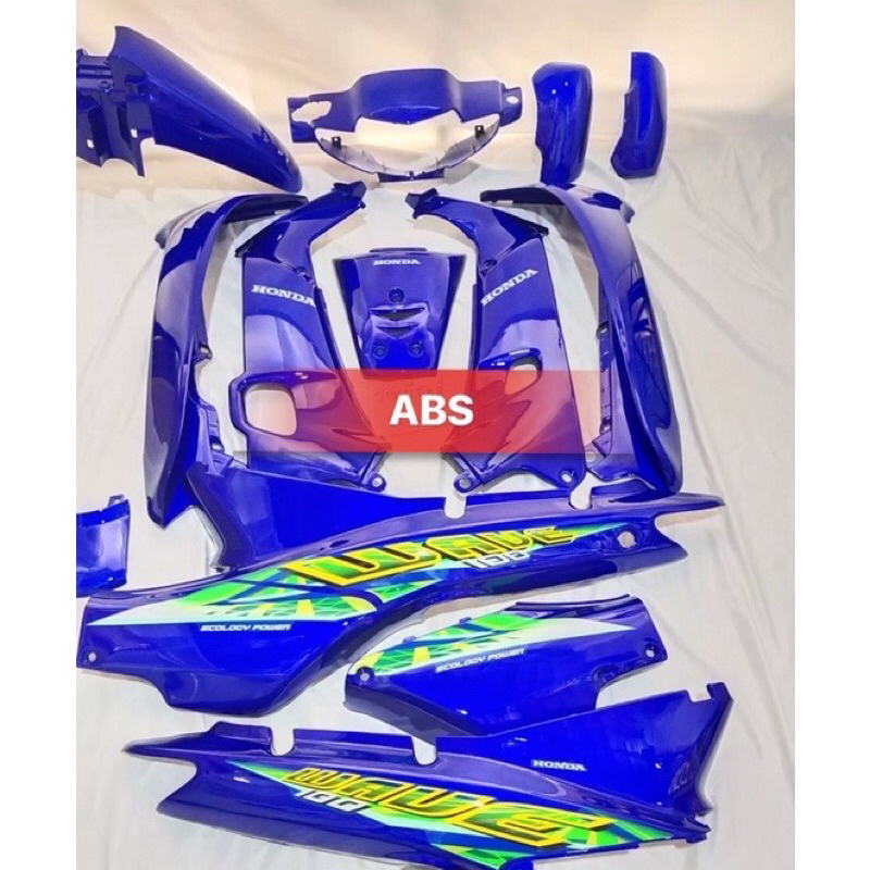 กรอบรถ เปลือกเวฟ ชุดสีเวฟ100-110 น้ำเงินมุกล้วน 0413 ชิ้น ( รุ่นคาร์บูร ) abs เกรดดี พร้อมแปะลายเคลือบเงาแท้